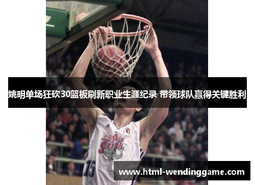 姚明单场狂砍30篮板刷新职业生涯纪录 带领球队赢得关键胜利